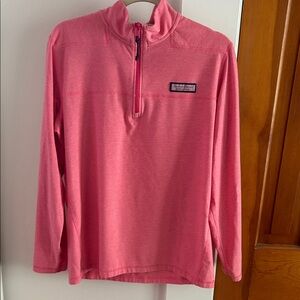 Vineyard Vines Coral Quarter Zip Shep Shirt